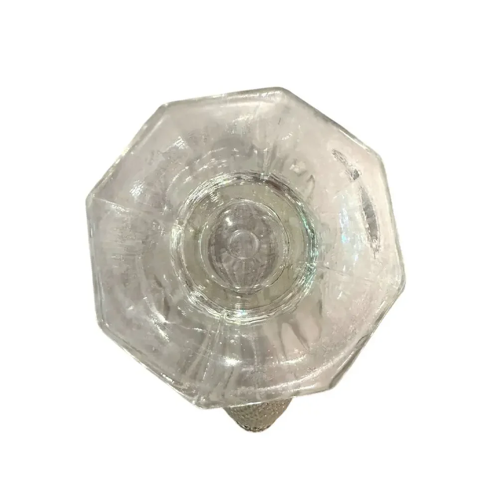 Vintage Clear Pressed Glass Hobnail Footed Centerpiece Bowl Fan Shape Unmarked